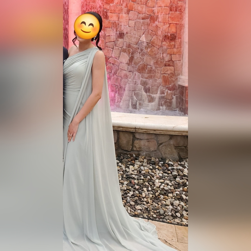 Sage Green One-Shoulder Dress - Greek Goddess